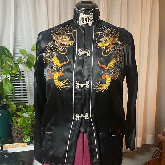 Other - Vintage Kimono Jacket and pants with Embroidered Dragons